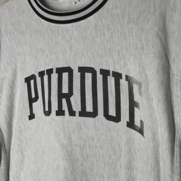 Vintage Reverse Weave Champion Purdue University Mens Medium Gray Sweatshirt